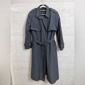 Jack Set Women’s Denim Blue Double Breasted insulated Trench Coat. Size XL